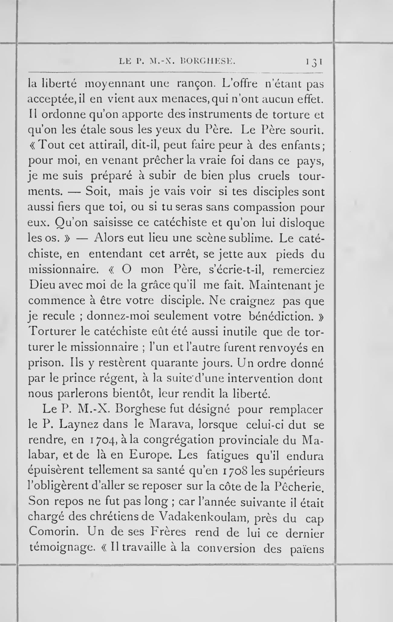The printed page 131 of Le Maduré : l'ancienne et la nouvelle mission, photographed from the book