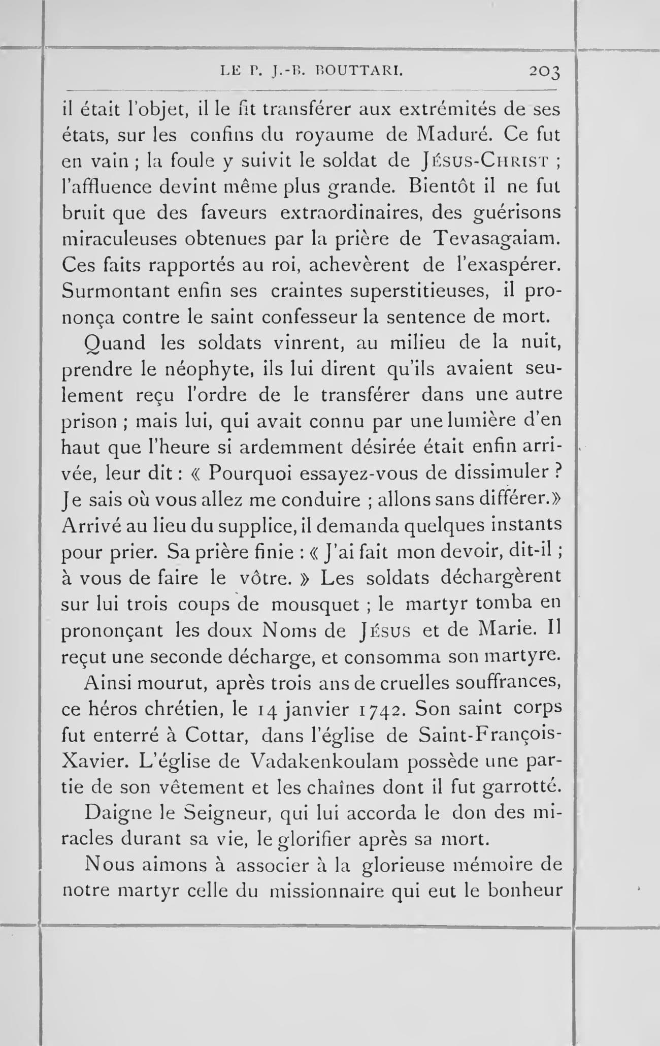 The printed page 203 of Le Maduré : l'ancienne et la nouvelle mission, photographed from the book