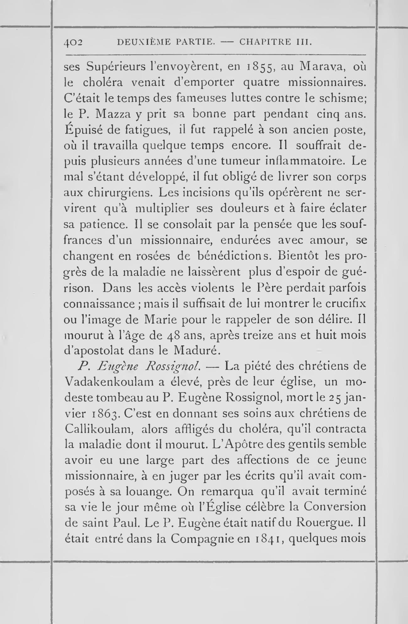The printed page 402 of Le Maduré : l'ancienne et la nouvelle mission, photographed from the book