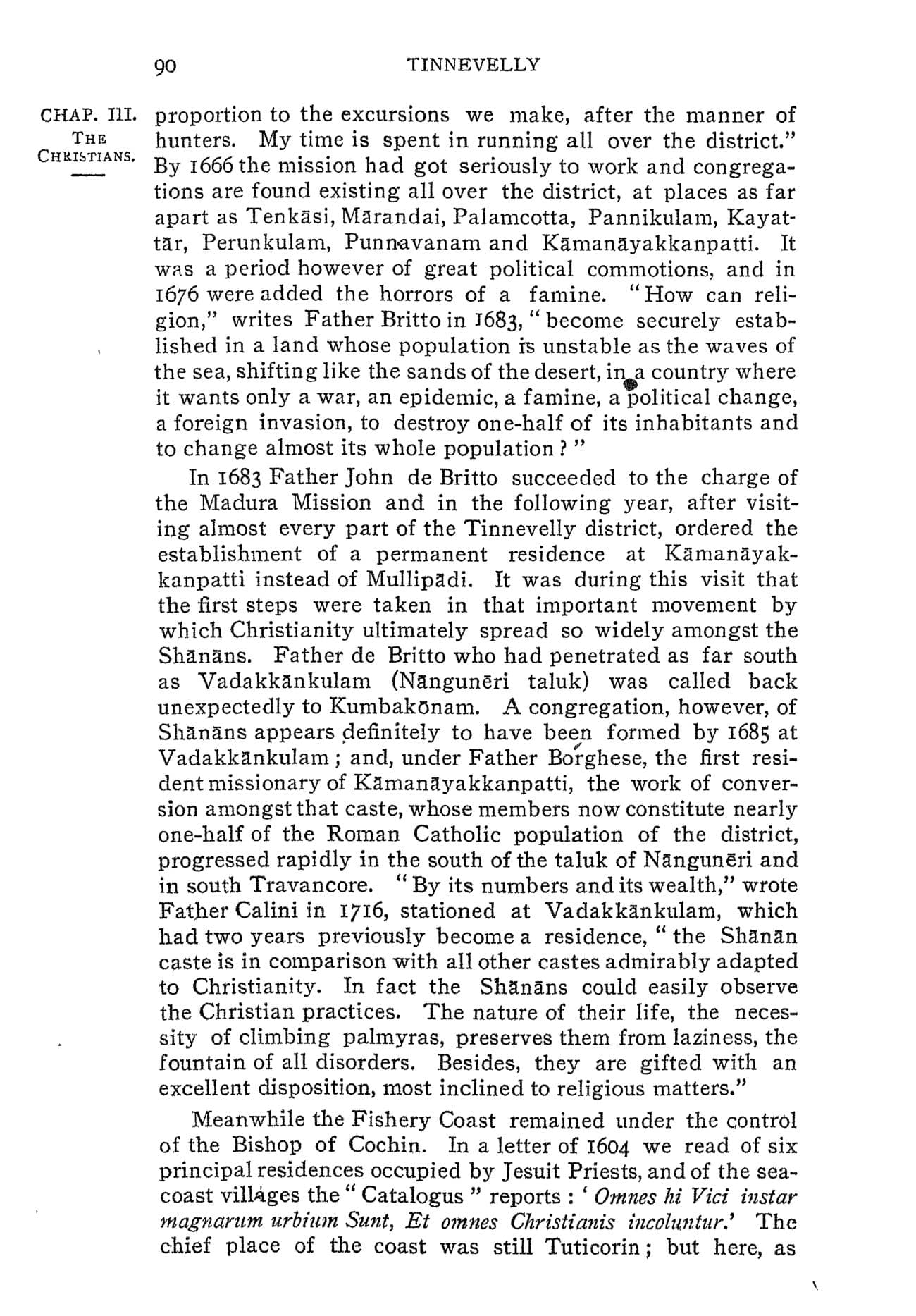 The printed page 90 of Madras District Gazetteers: Tinnevelly, Vol. I, photographed from the book